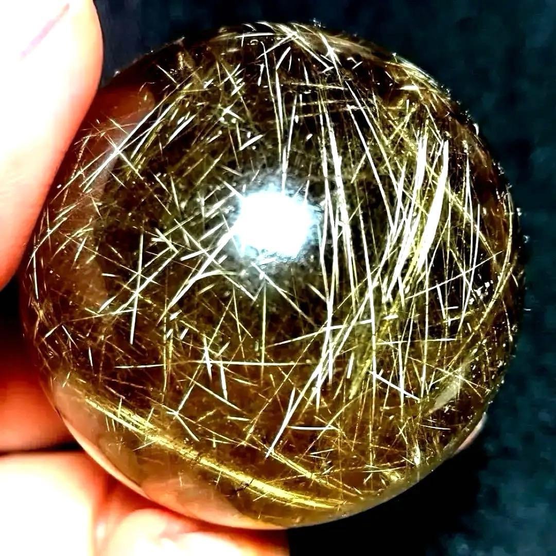 超絶綺麗✨45mm ゴールドルチルクォーツ　丸玉　スフィア　金針水晶