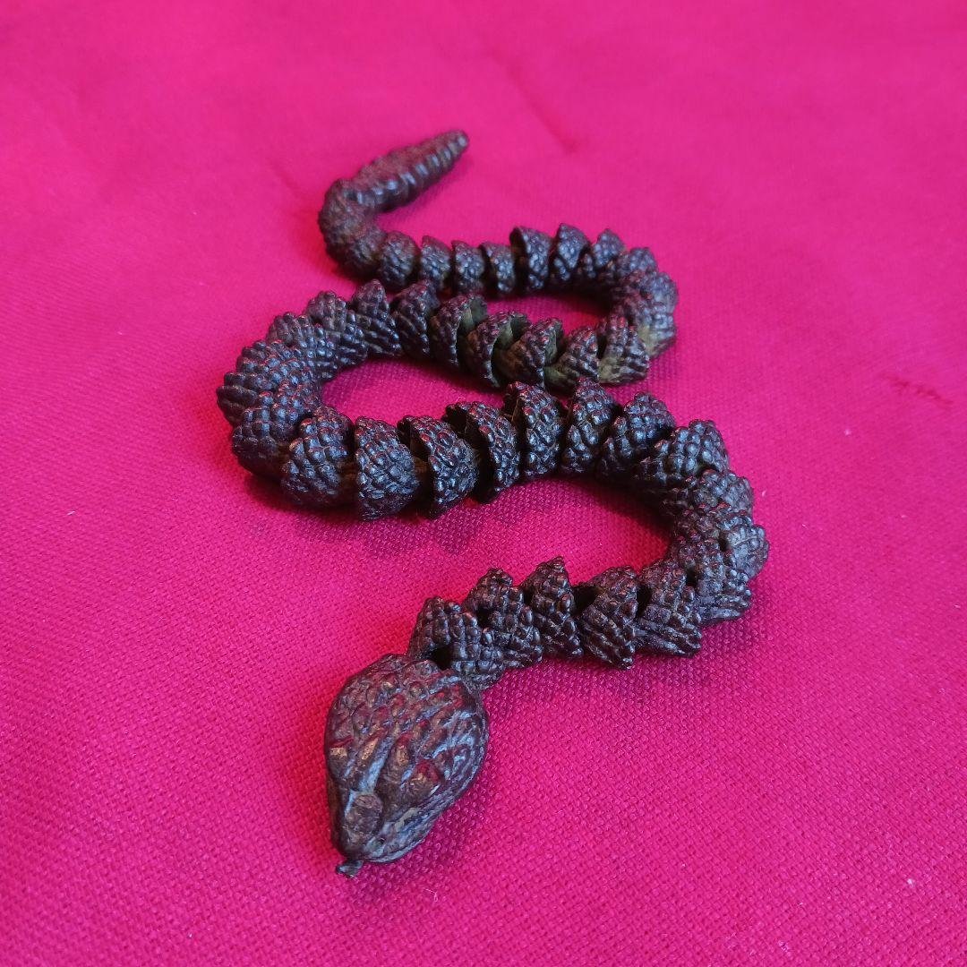 銅製　自在　銘「安の介」　アンティーク　置き物