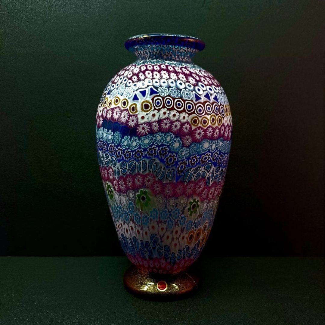 MURANO 大型 ムラノ ミルフィオリ 花瓶 オブジェ