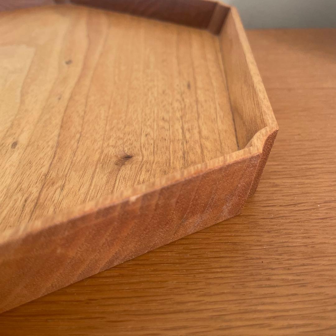 加藤良行　木製 六角　盆　トレイ