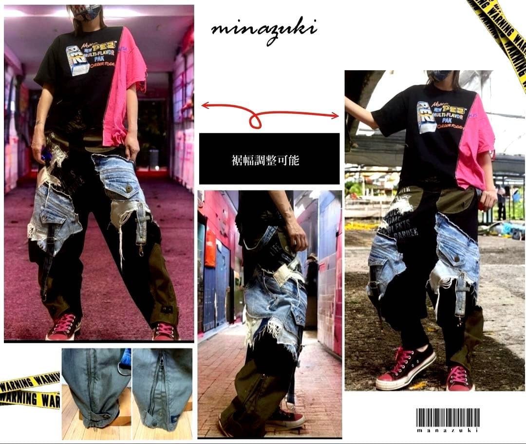 ちびすけ☆2wayサルエルハイウエストサロペットパンツ☆ミリタリスタイル☆