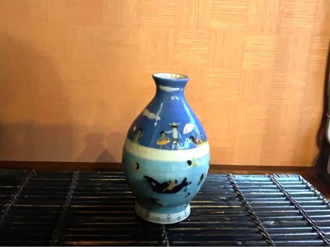 希少！スナフジタチサト作愛らしい遊泳陶芸徳利花器（検Loeweロエベ鹿児島睦
