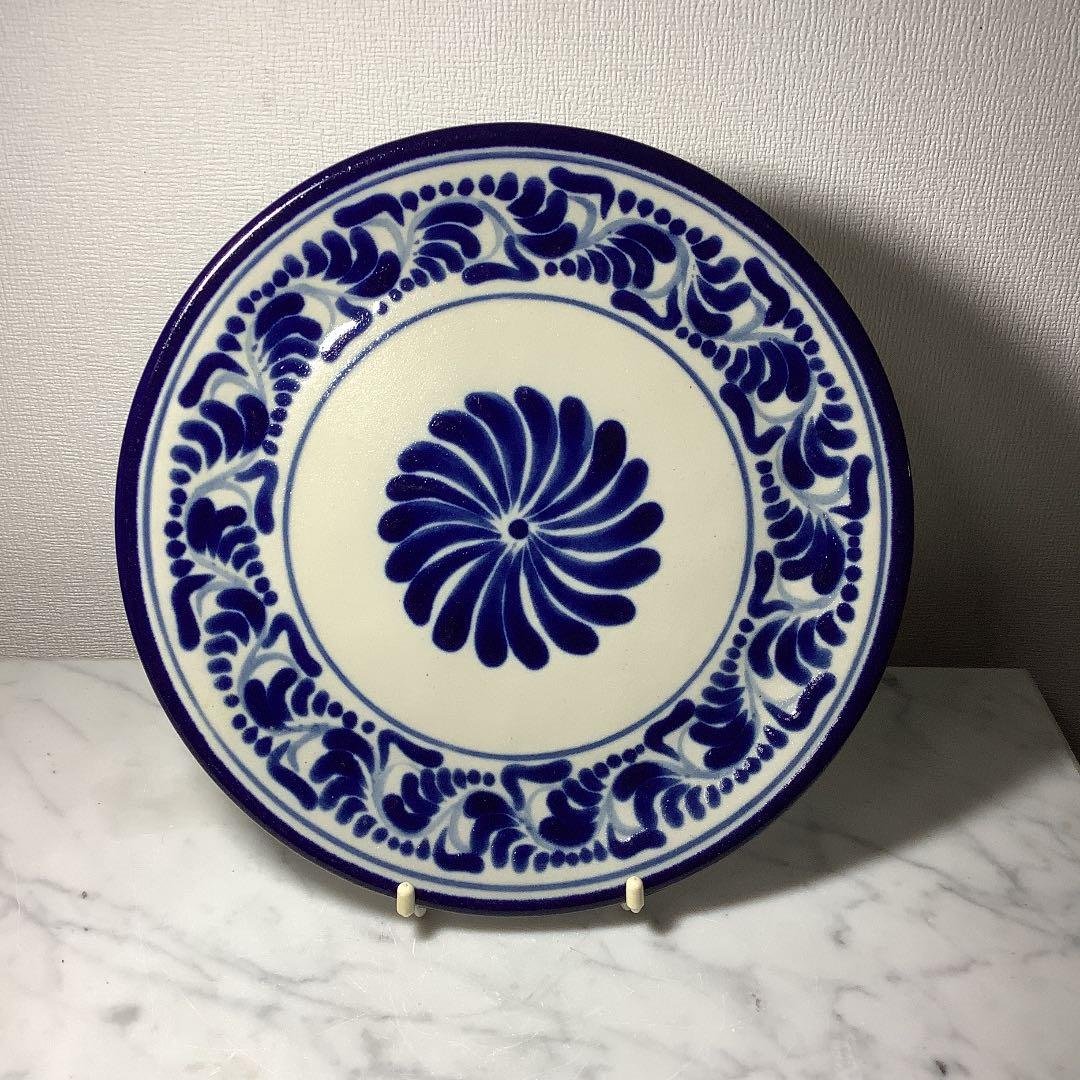 値下げ　メキシコ　プエブラのタラベラ焼　飾り皿