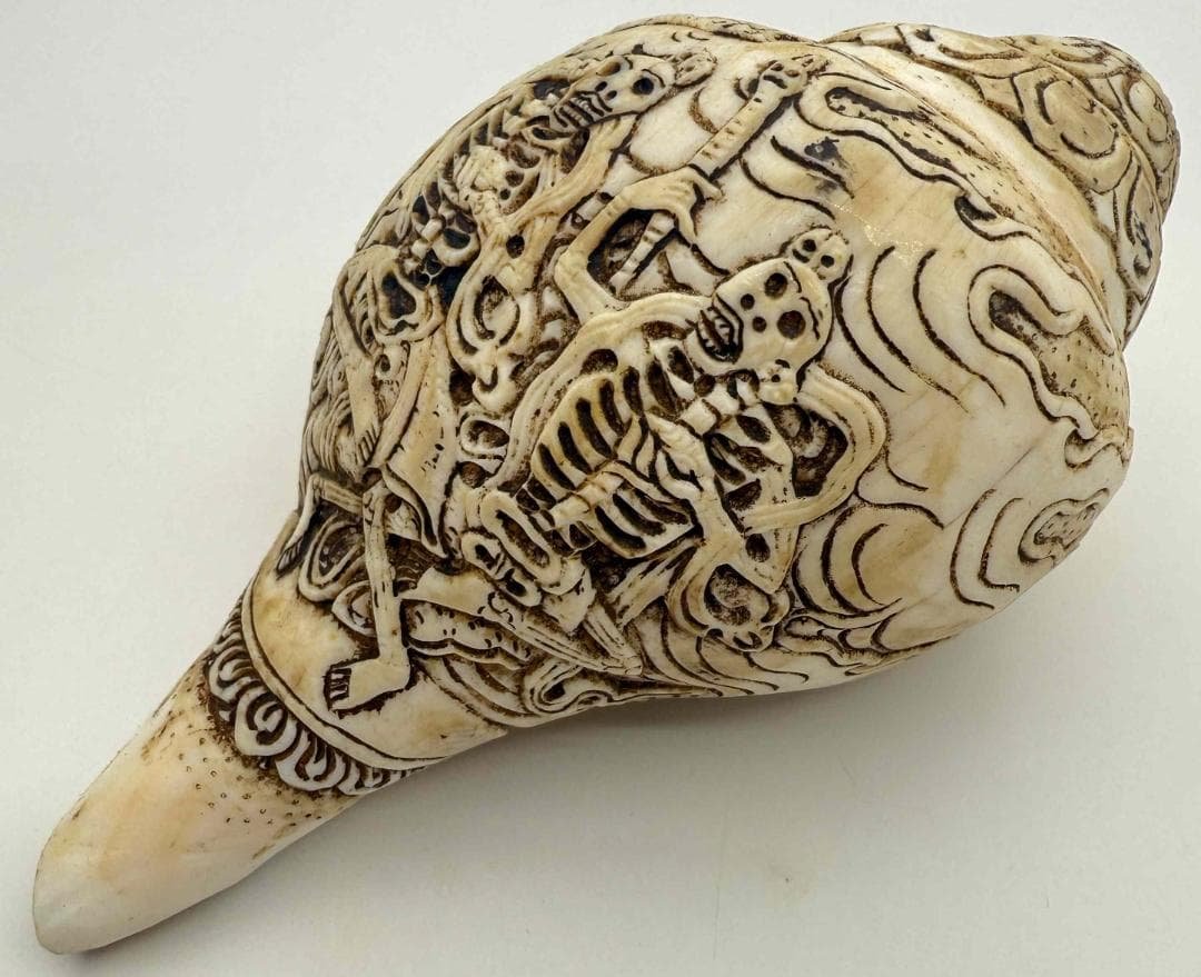 チベット密教法具　法螺貝（シャンカ）チティパティ-1