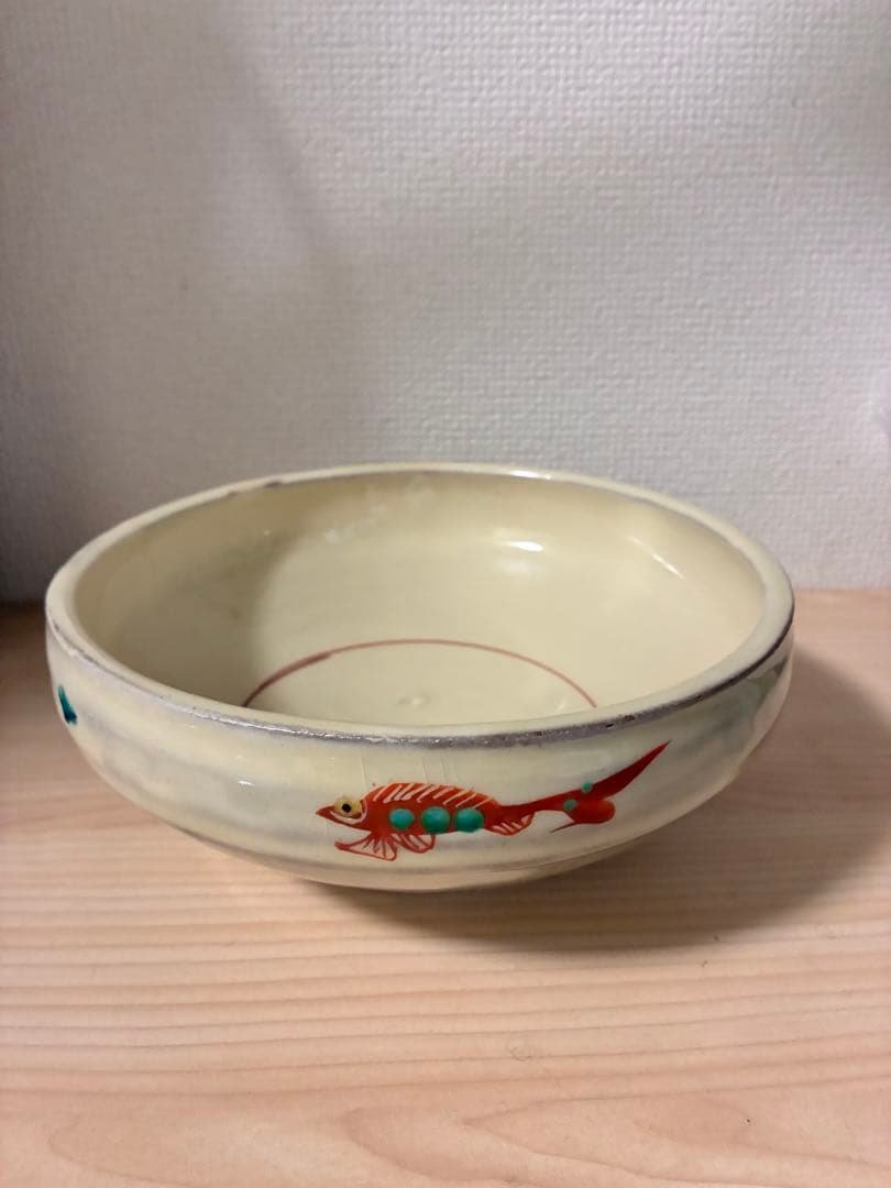 瀧田項一　赤絵鉢　壺屋窯　検）民藝　益子焼　濱田庄司