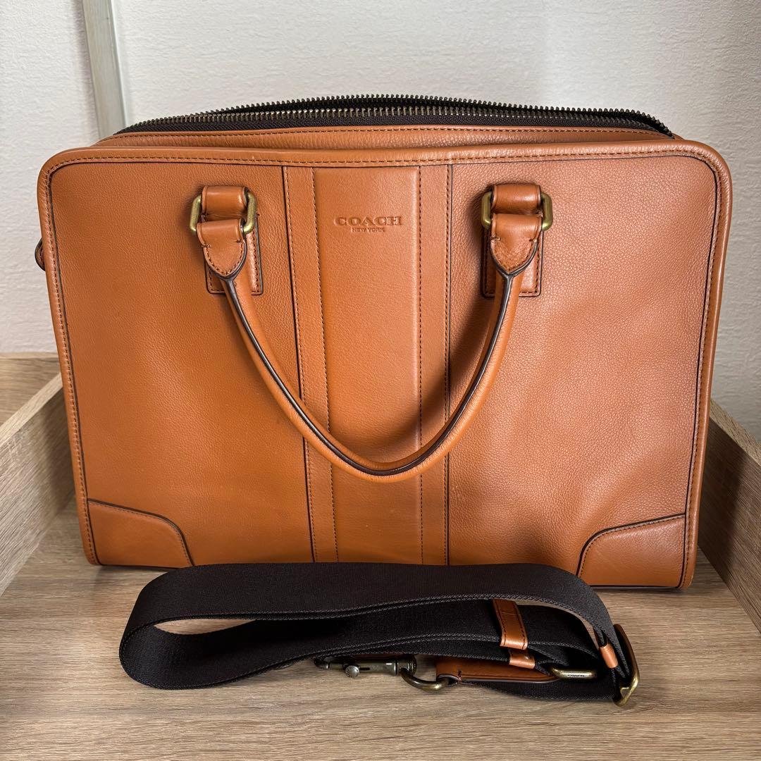【美品】COACH コーチ ビジネスバッグ 本革