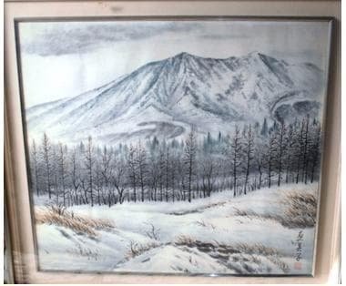 水墨画　赤城山