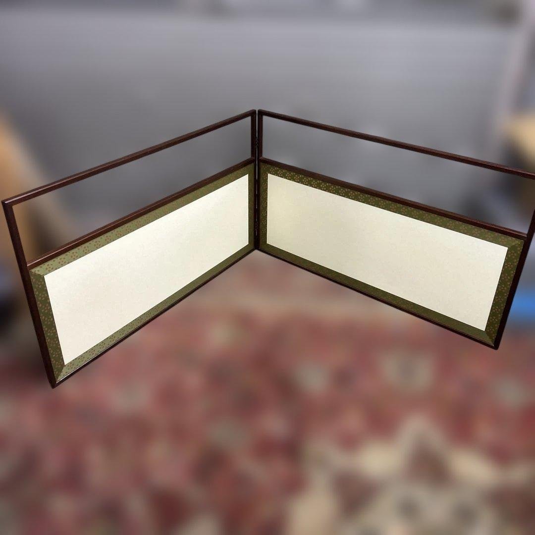 茶道具 溜塗 利休梅 風炉先屏風 裏チラシ 両面使い 上透かし