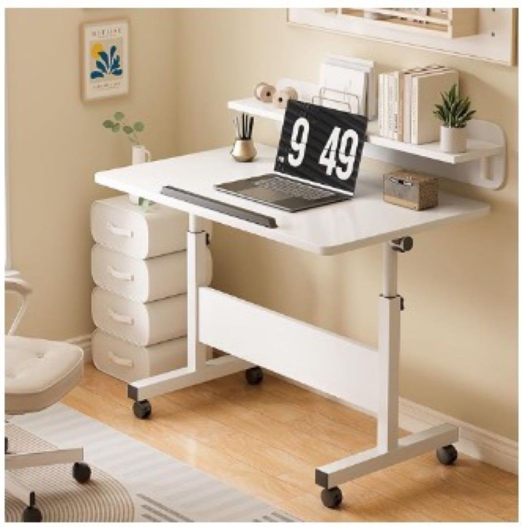 可動式ホワイトパソコンデスク