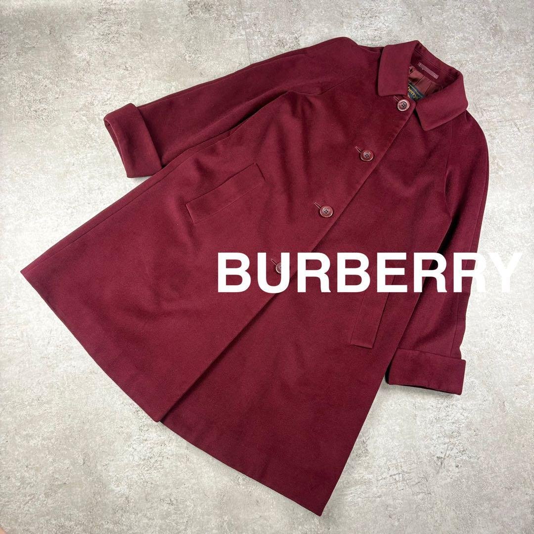 美品　バーバリー　BURBERRY アンゴラ　バルカラー　Aライン　コート　7