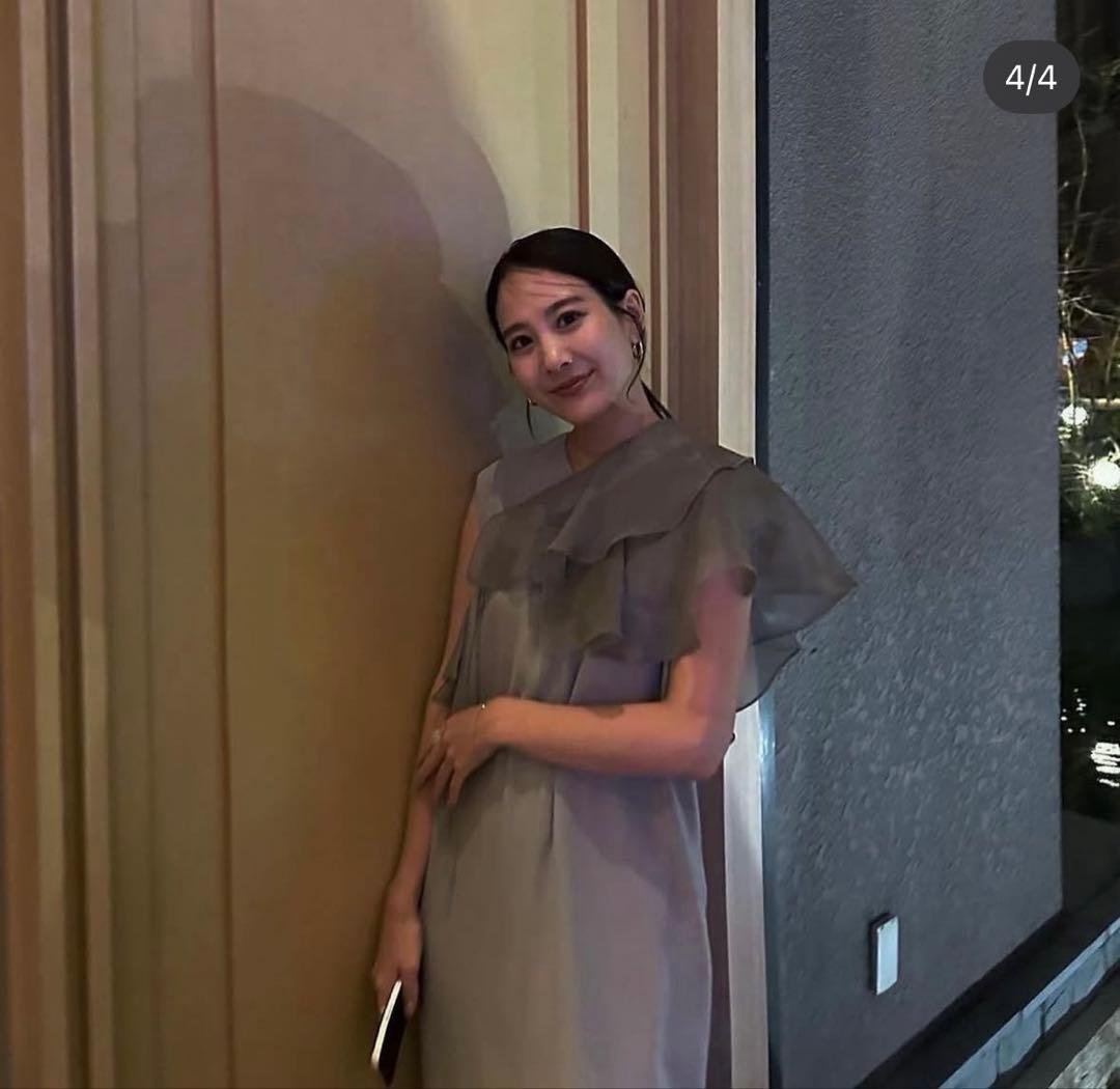 ANDRESD グロッシーマルチラッフルドレス