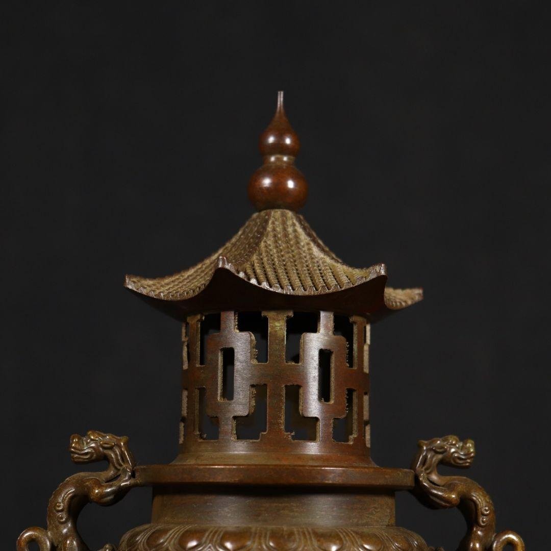 銅器 太上老君錬丹炉 三足鼎 供養塔薫炉 香道具 装飾品 工芸品 置物