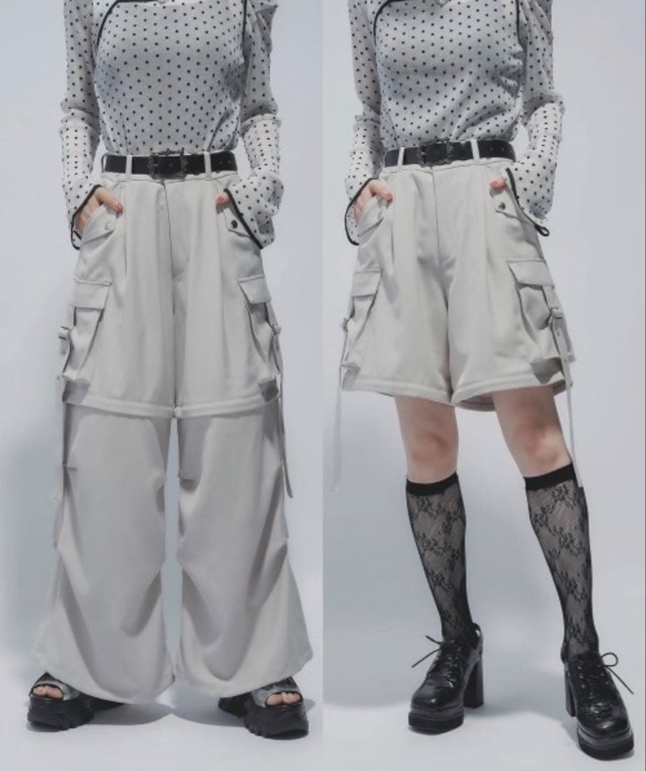 【HARE】新品未使用✴︎ マルチWAYワイドカーゴパンツ