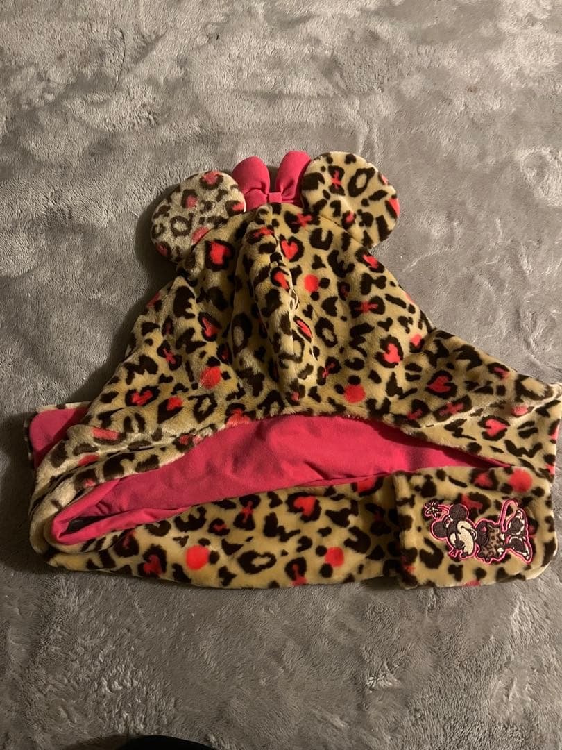 ヒョウ柄ミニーマフラーキャップ♡